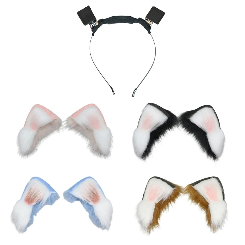 COSPLAY Kitten Ears Animal Ear Headband Furry Kitten Carnivals Party Handmade Furry Party Costume