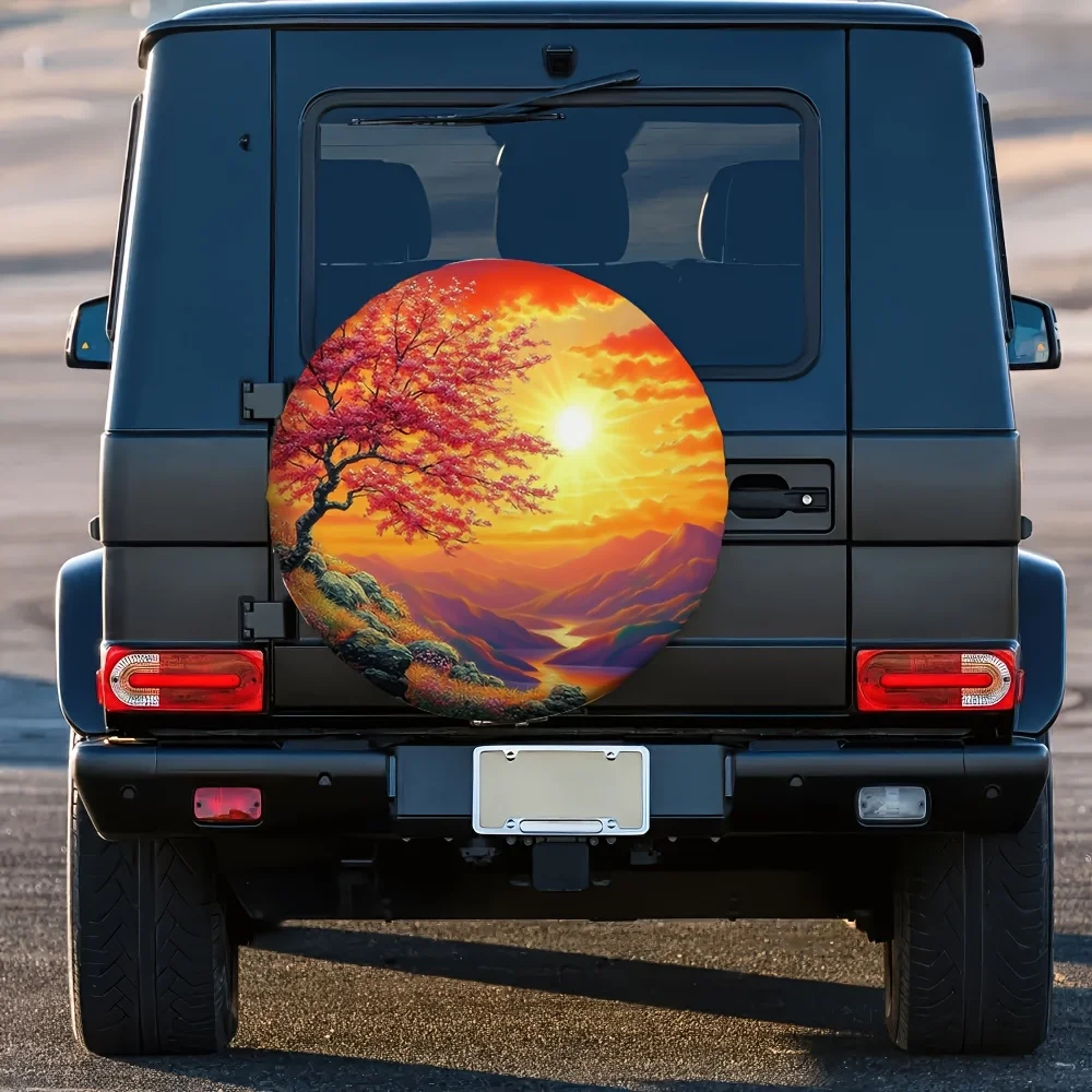 1pc, Waterproof Spare Tire Covers Sundown Durable 100% Polyester Fabric,Without Electricity Camping Applies To Waiting Area Outs