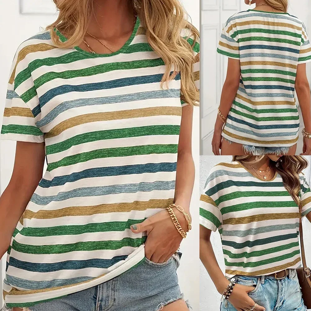 Breathable Top Casual Round-neck Daily Leisure Suitable For Spring Suitable For Summer Daily Wear Light Elasticity