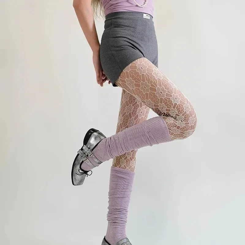 일본 달콤한 사쿠라 낚시 그물 스타킹 빈티지 여성 Y2K 여름 꽃 섹시한 럭셔리 스타킹 파티 속옷 팬티 스타킹