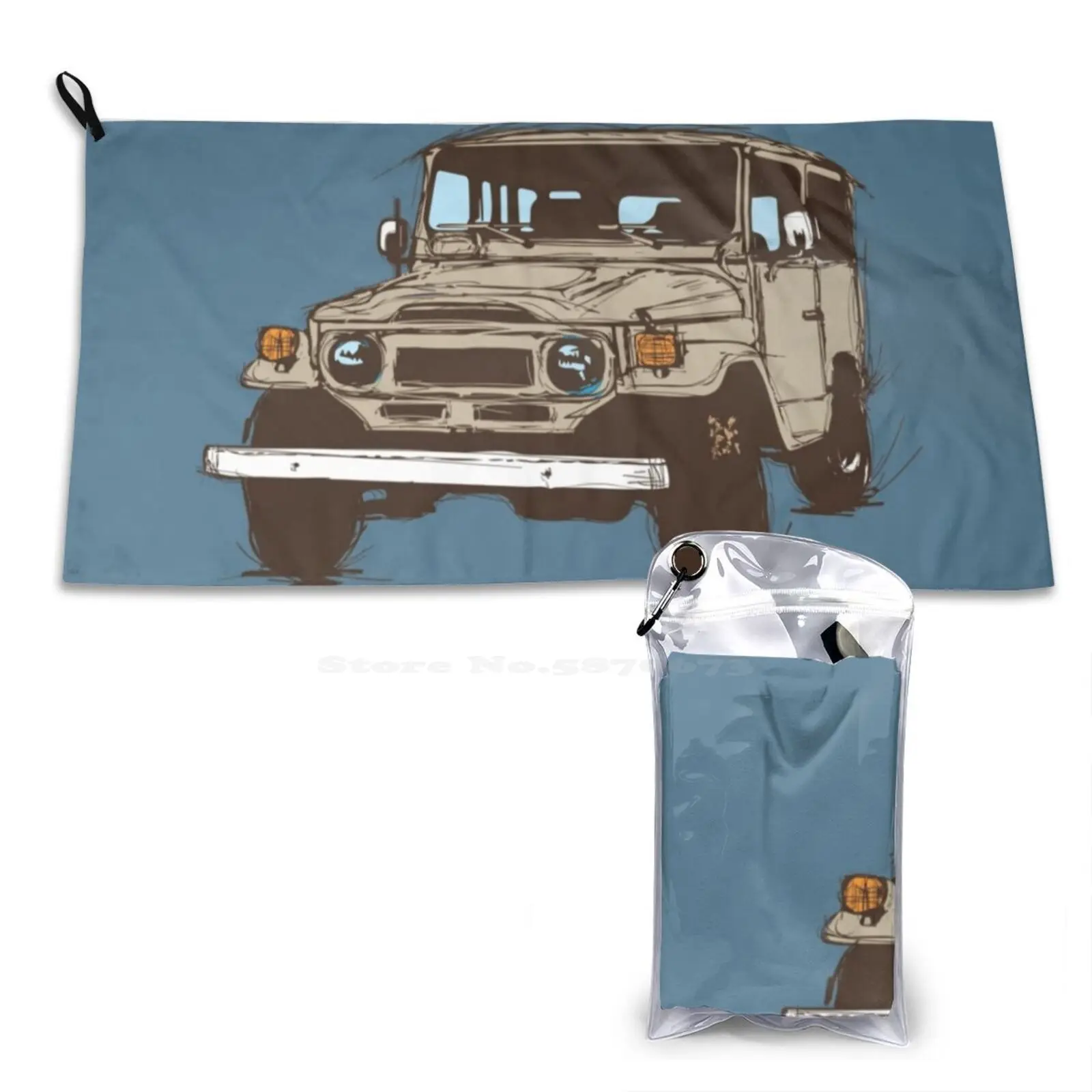 Fj40 Tan Gym Outdoor Sports Fitness Towel Bath Washcloth Fj40 Land Cruiser 4X4 4Wd Off Road