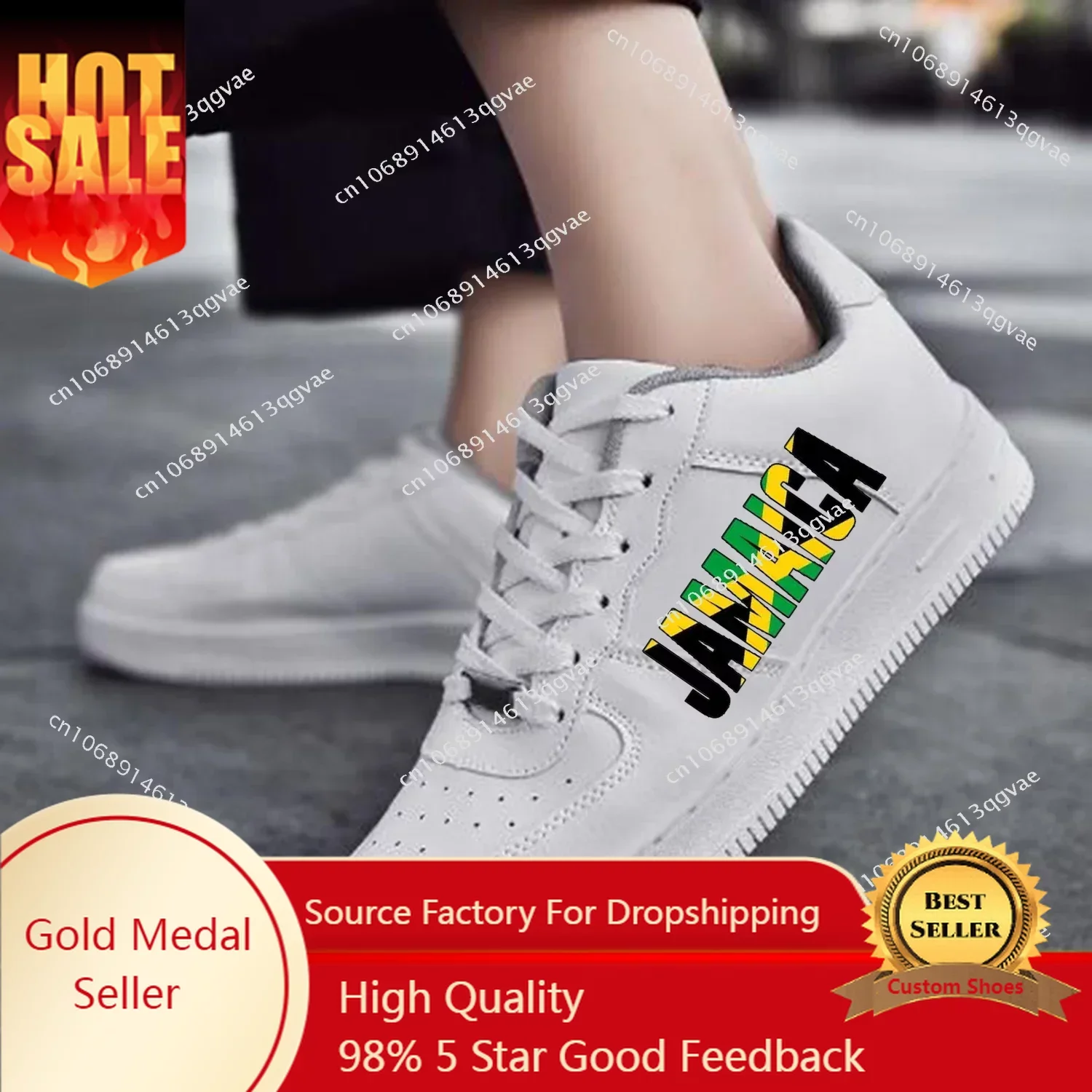 

Jamaican Flag AF Basketball Mens Womens Sports Running High Quality Flats Force Sneakers Lace Up Mesh Customized Made Shoe DIY