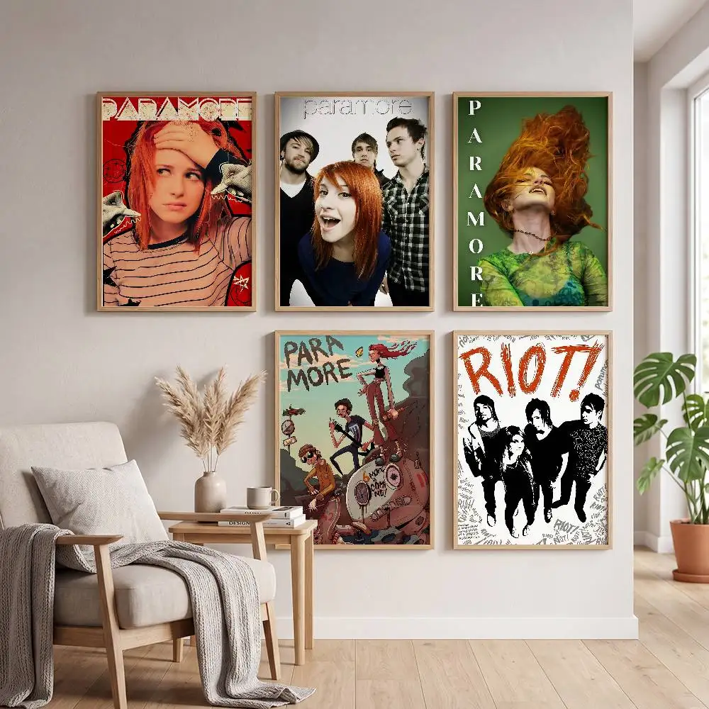 Band P-Paramore Music Album Classic Movie Poster Self-adhesive Art Waterproof Paper Sticker Coffee House Bar Room Wall Decor