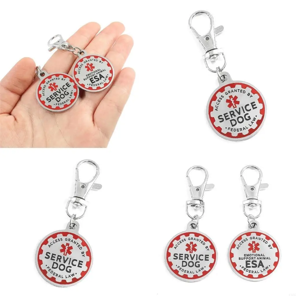  Stainless Steel Keychain Pendant for Service And Emotion Support Animals