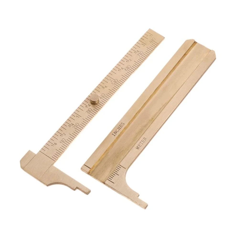 Tools Ruler Vernier Caliper 0-80mm 0-3.15 3.25inch 93mm 3.7 Brass Double Scale Gauge for mini Pocket Ruler Sliding