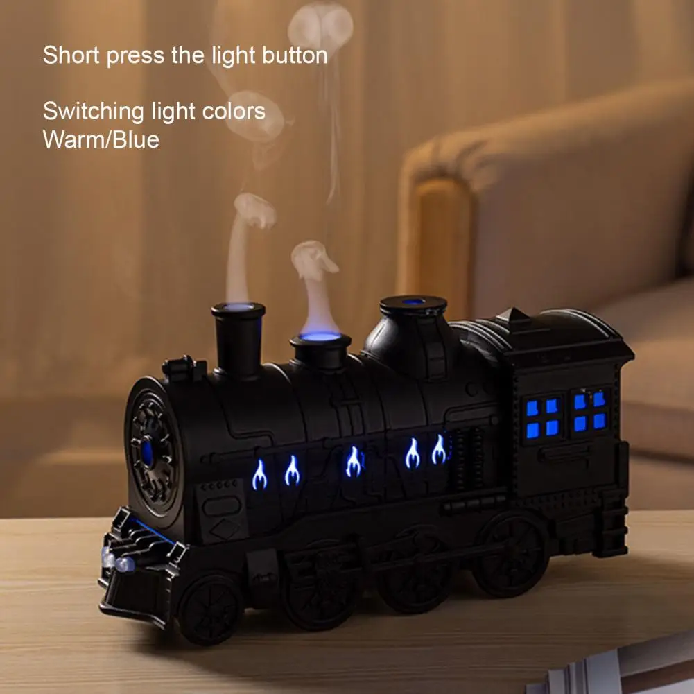 300ml Vintage Train Aromas Diffuser, Locomotive Humidifier with Remote & LED Light, 2 Mist Modes Timer Essential Oil Diffuser
