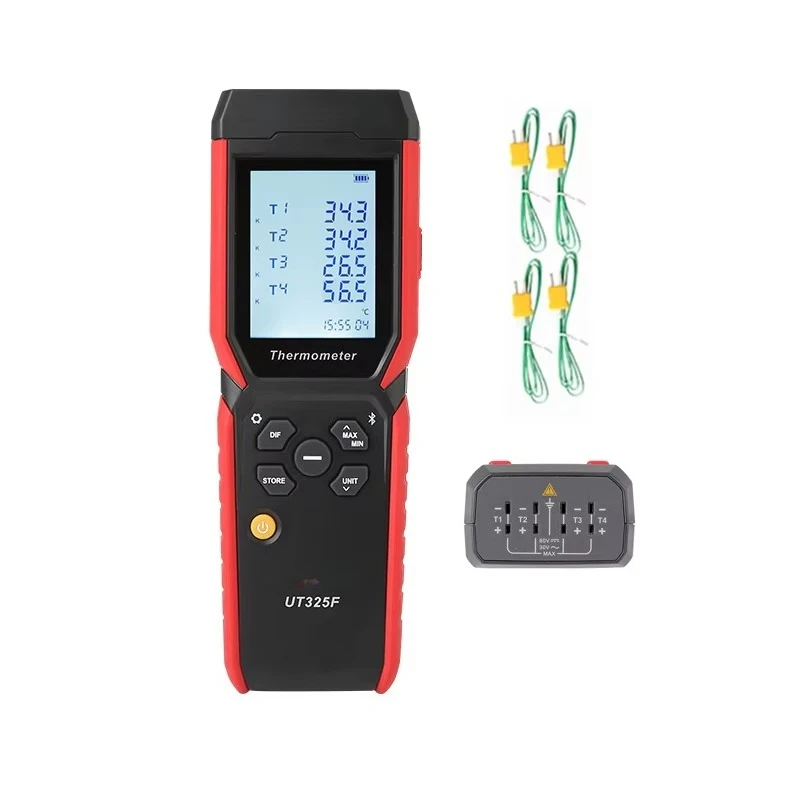 

UT325F Цифровой термометр 4-канальный регистратор данных температуры Контактный измерительный тестер термопары