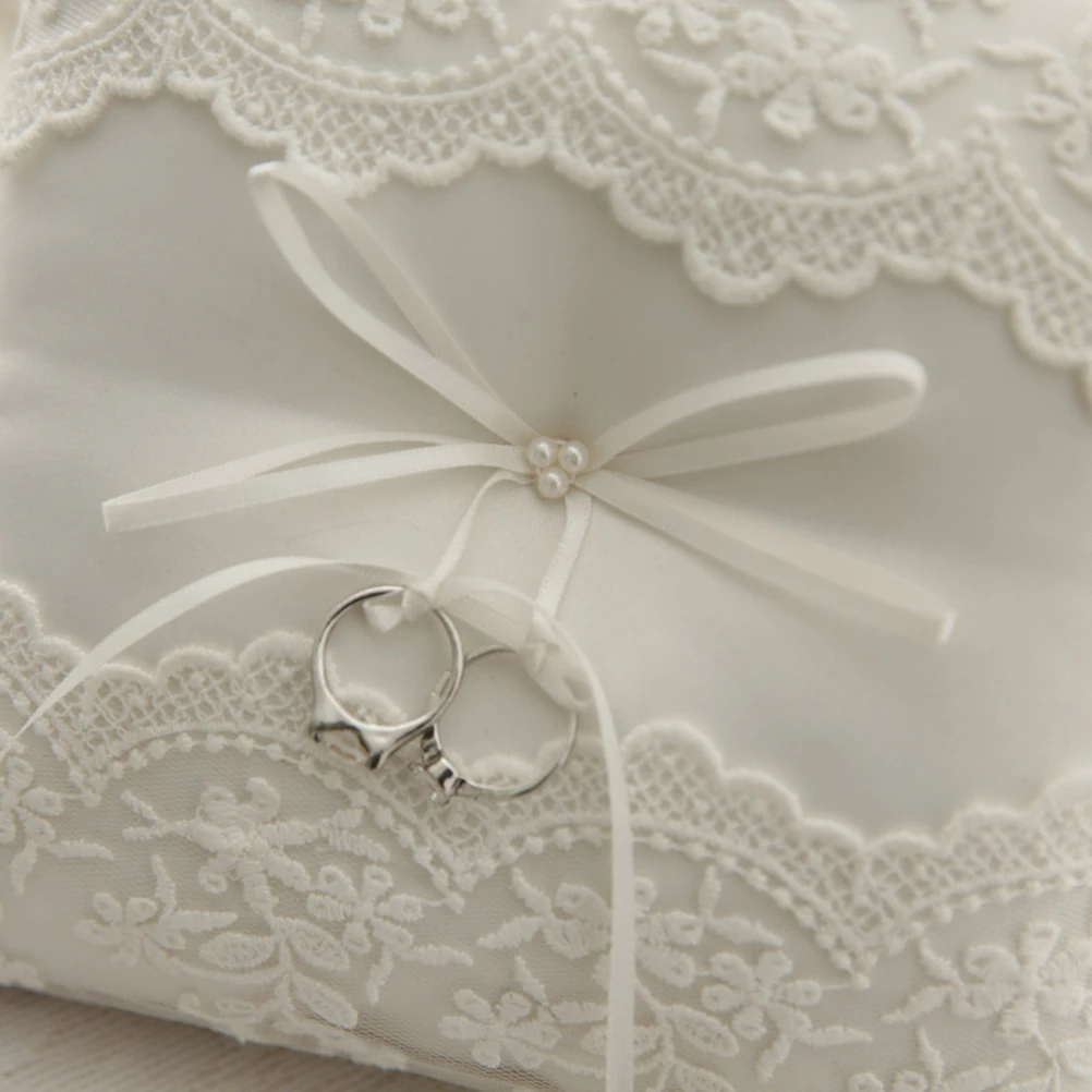 

Wedding Bridal Wedding Accessories Ceremony Engagement Compact Carry Soft Ring Bearer Accessories Ring Pillow Beige