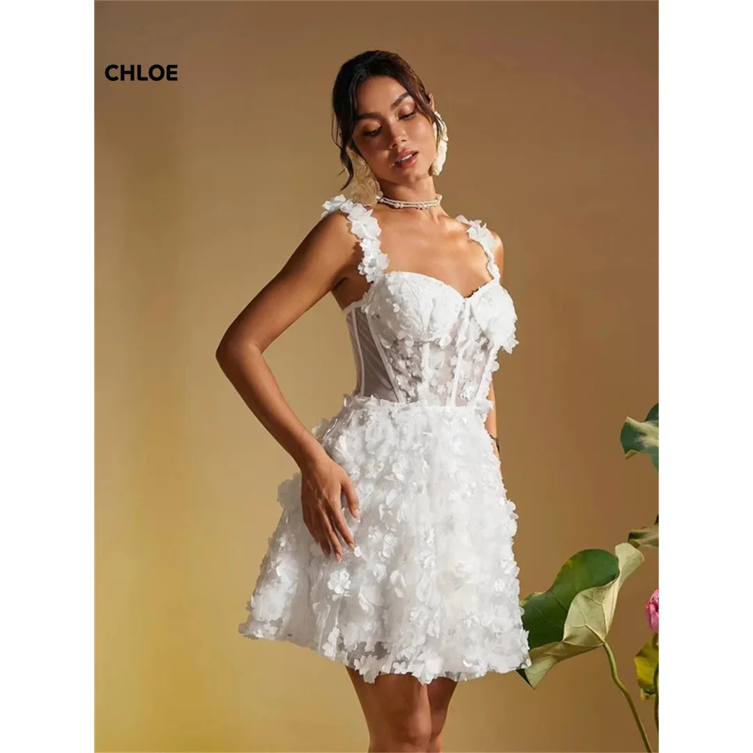 

Short Skirt Ball Gown Dress Customized Dubai Evening Dresses Luxury Women's Elegant Party Dress Sleeveless White Line A Wedding