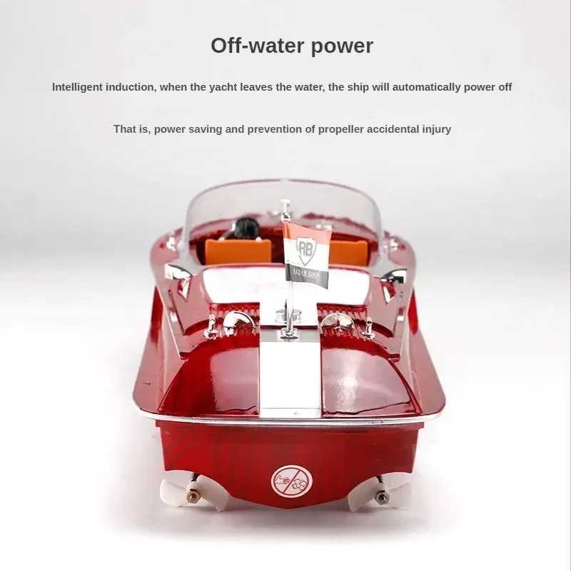 Barca da corsa di velocità telecomandata Yacht elettrico ad alta potenza Modello da crociera Ornamento Acqua Classico giocattolo retrò Regalo di compleanno