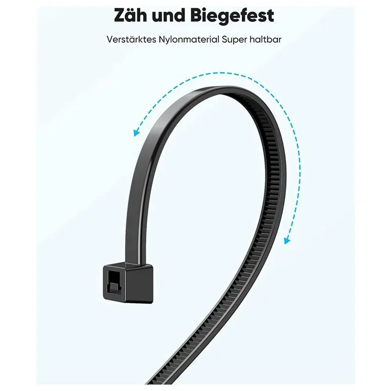 200 Pack Cable Zip Ties Heavy Duty 12 Inch, 7.6Mm Strong Plastic Wire Ties With 70Kg Tensile Strength, UV Resistant-AT64