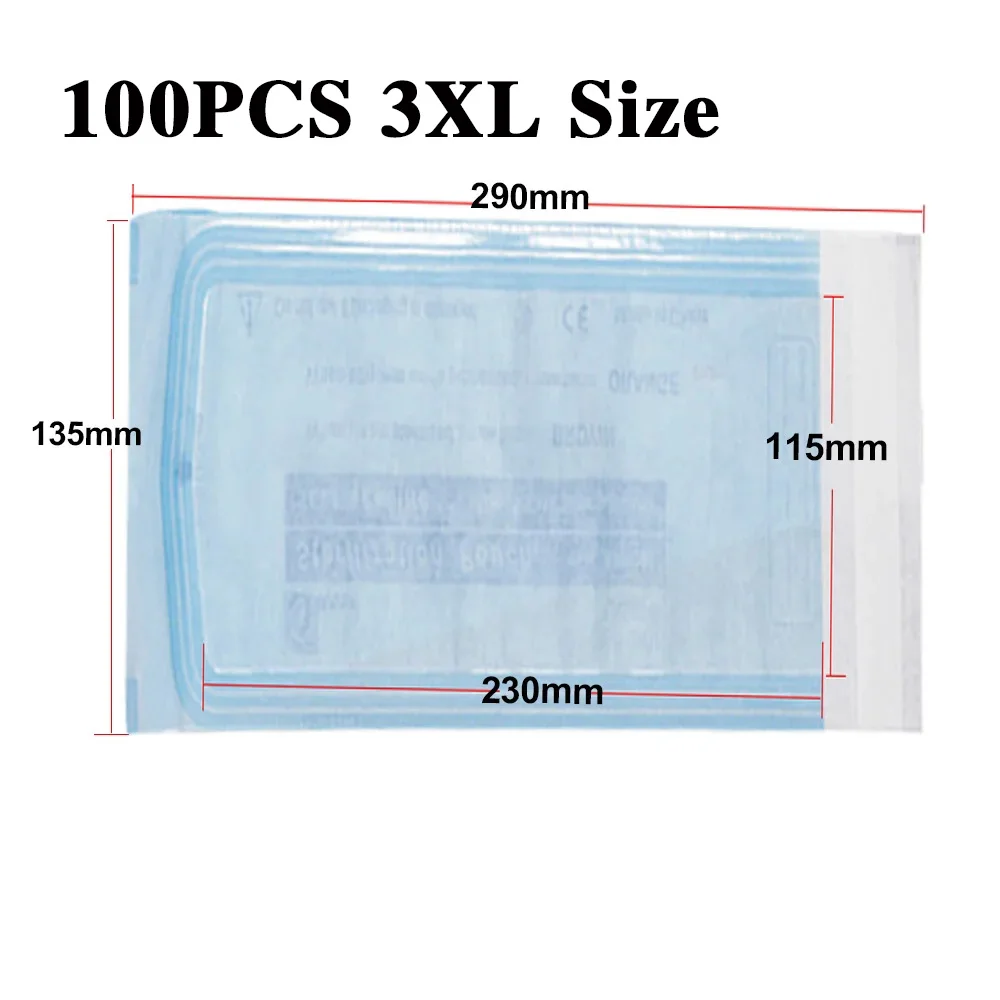 100PCS Selbstdichtende Sterilisation Beutel Taschen 7 Größe Einweg Nail art Desinfektion Tasche Tattoo Nagel Dental Werkzeug Lagerung Tasche