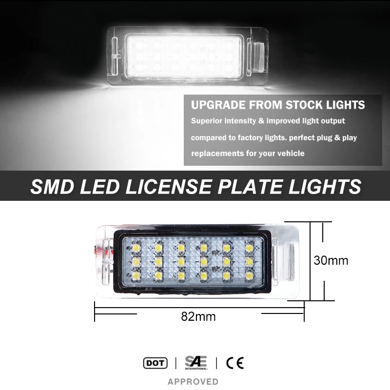 2x LED رقم الترخيص لوحة ضوء لأوبل فوكسهول موكا X إنسيجنيا الرياضة بجولة كاديلاك جي إم سي شيفروليه كروز كامارو كورفيت