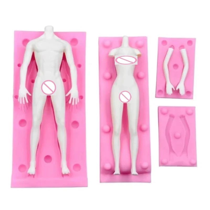Silicone Polymer Clay Molds Doll Body Shaped Art Sculpture Model DIY 3D Handmade Making Clays&Doughs Plaster Resin Silicone Mold