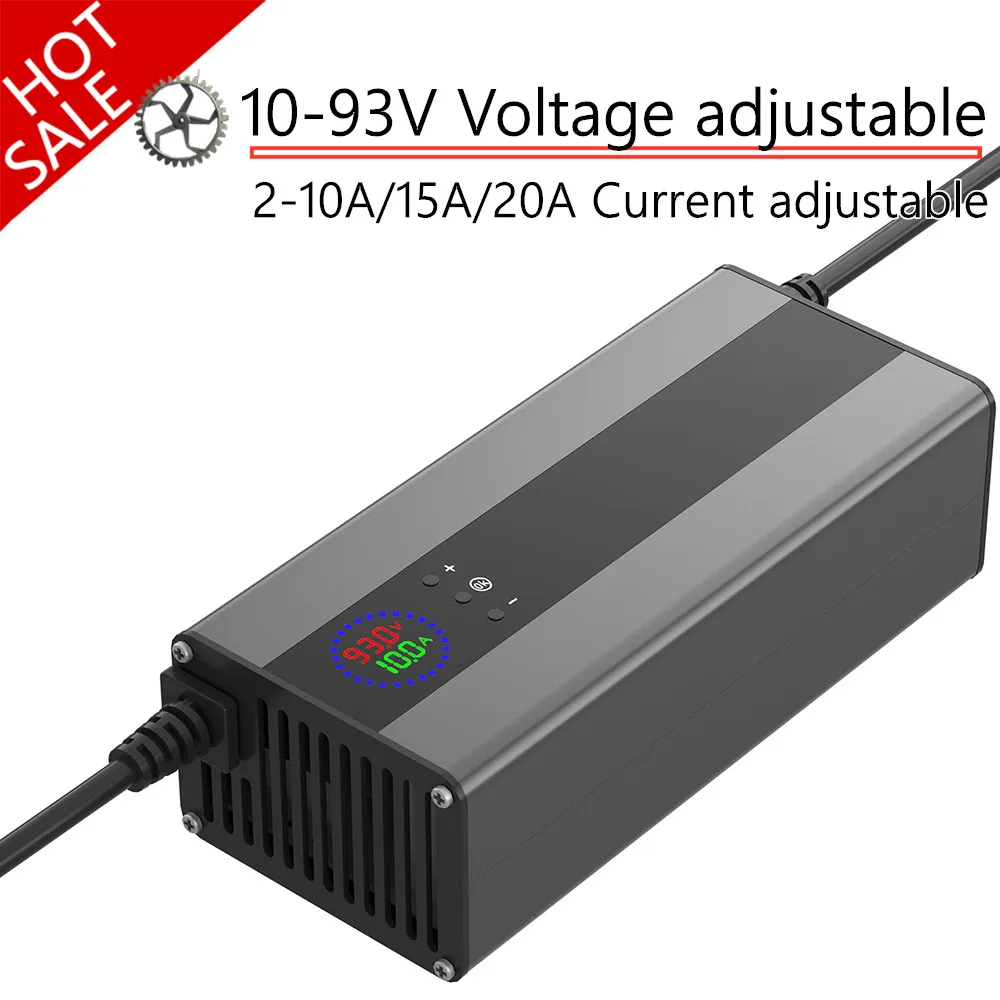 15A Curren Regulowane napięcie 48V 60V 72V 84V 54.6V Li-ion Lifepo4 Ładowarka do akumulatorów litowych 13S 14S 16S 20S 24S Części do szybkiego