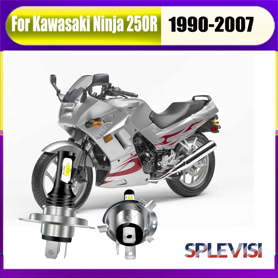 2x 9003 H4 LED Whtie Headlight - enhances vision overall driving safetyFor Kawasaki Ninja 250R 1990 1991 1992 1993 1994-2007