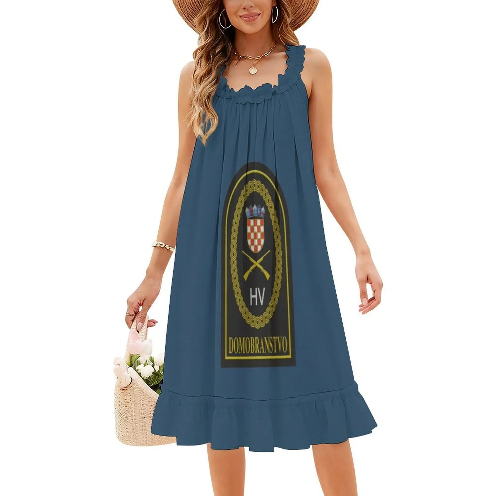 كرواتيا الكرواتية حارس المنزل Domobranstvo Domovinsko البوهيمي بلا أكمام فستان متعدد الطباعة شاطئ عطلة فستان الحفلات Zg #4