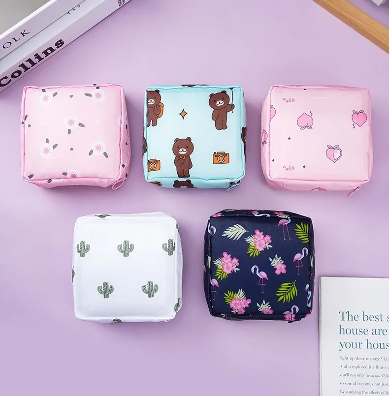 

Cute Large Capacity Sanitary Napkin Storage Bags Women Girls Physiological Period Washable Waterproof Portable Organizer Bag