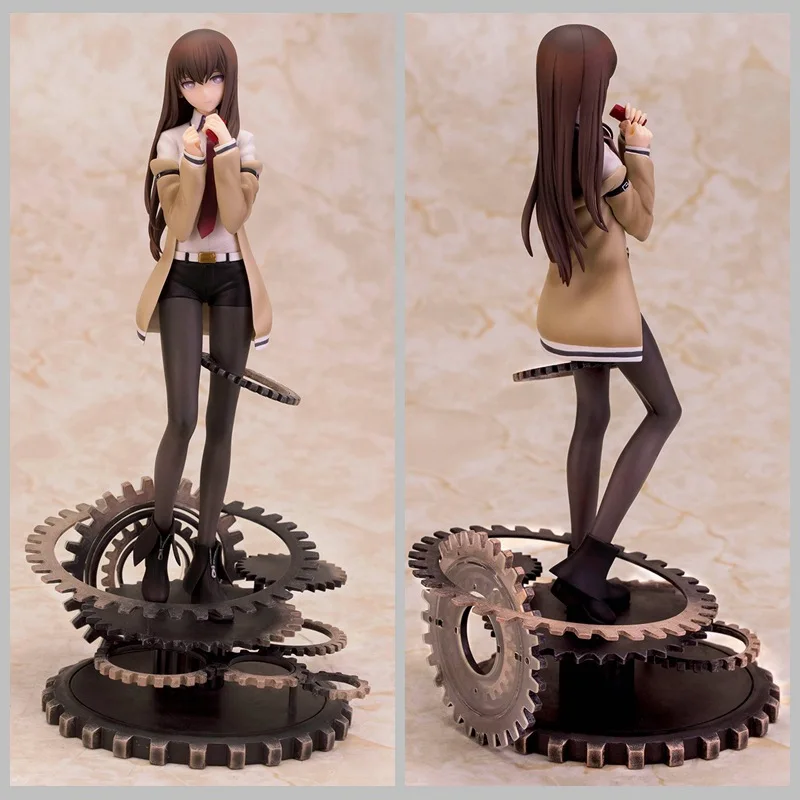 

25 см Steins Gate аниме фигурка Makise Kurisu периферийная модель милая статуя девушки украшения для рабочего стола украшения подарки на день рождения игрушки