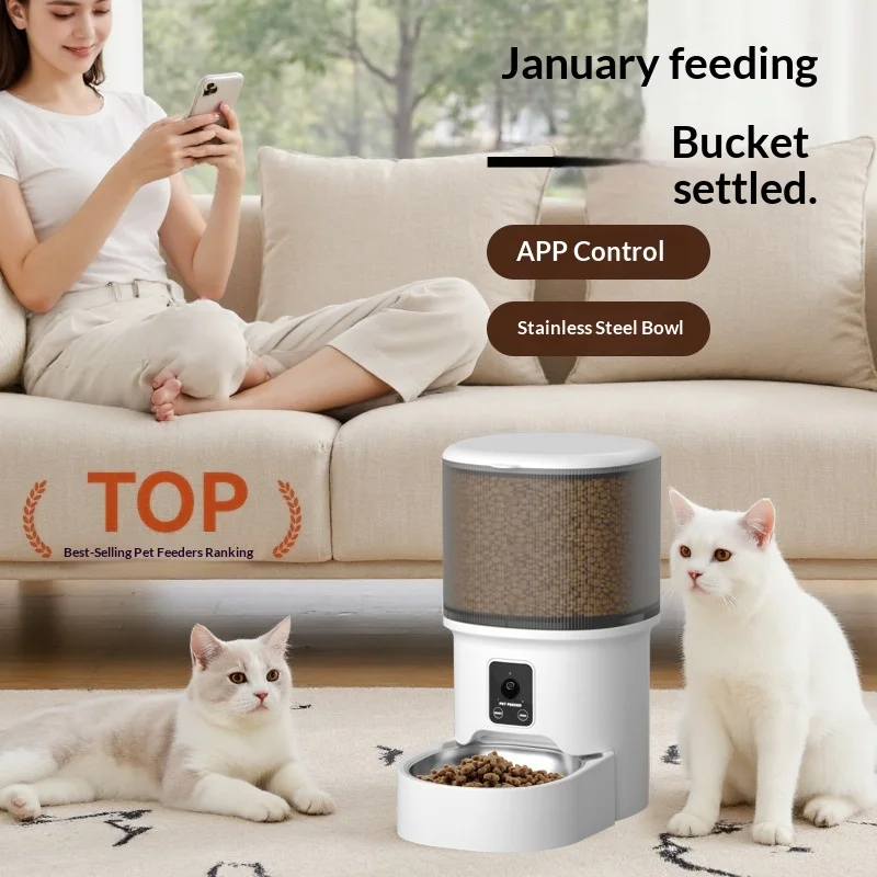 Comedero automático WiFi con cámara HD y app para gatos y perros - imagen 5