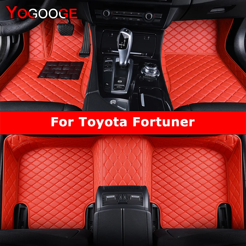 YOGOOGE Custom Car Floor Mats For Toyota Fortuner Auto Carpets Foot Coche Accessorie