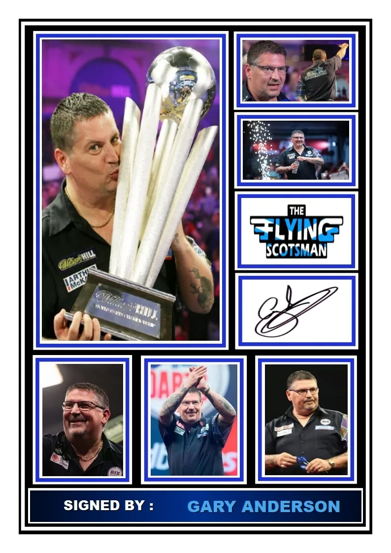 Gary Anderson ondertekende foto Darts Memorabilia herdruk POSTER Wall Art Home Decor