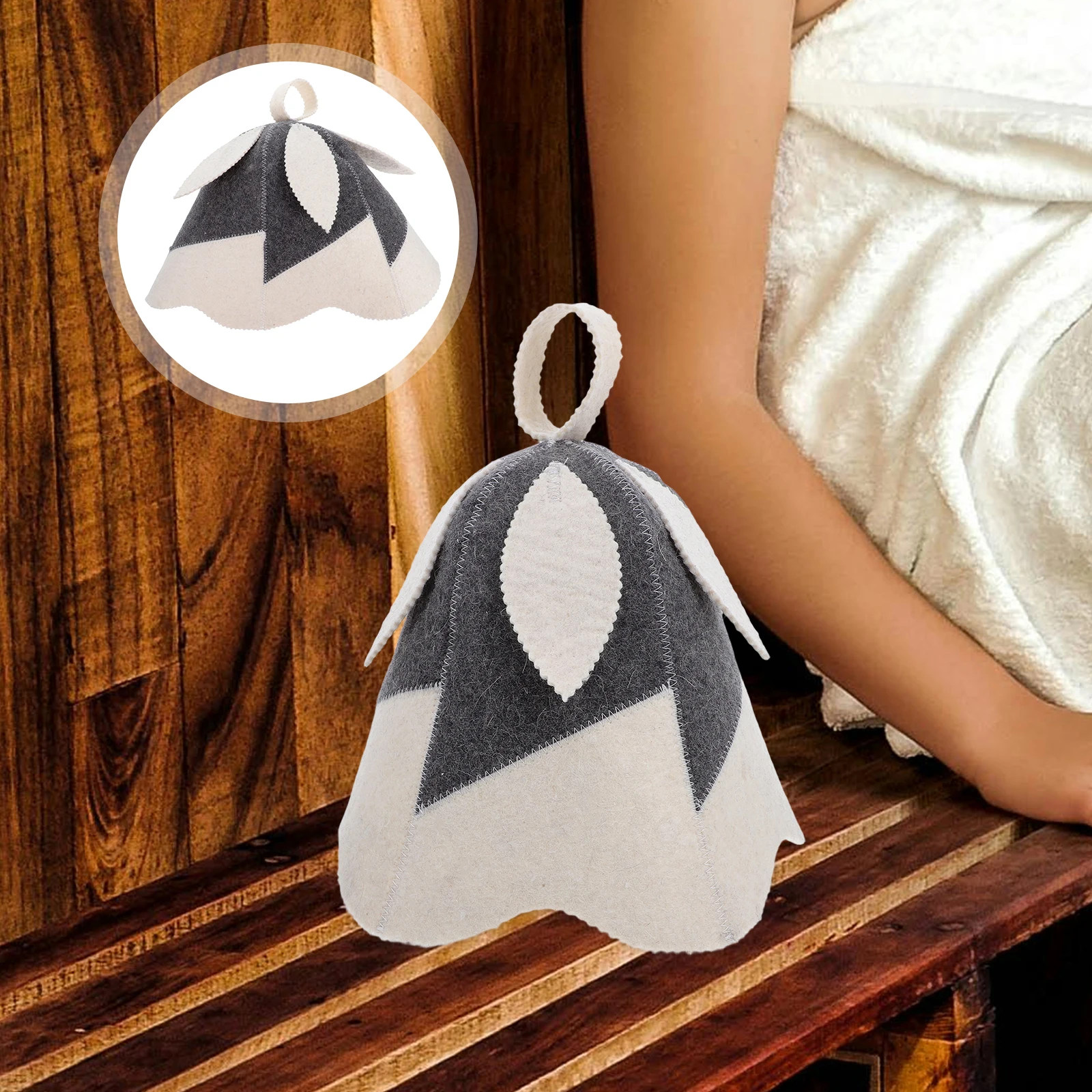 

Felt Leaf Heat Insulation Bath Portable Steam Room For Women Men Absorbent Accessories Hair Protector Banya Cap Towel Sauna