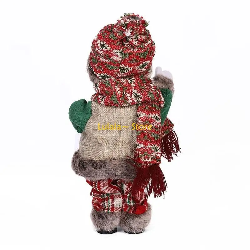 Y4QA – cadeau noël amusant, musique électrique, père noël, poupée, bonhomme neige, jouet pour enfants, ornements d'arbre