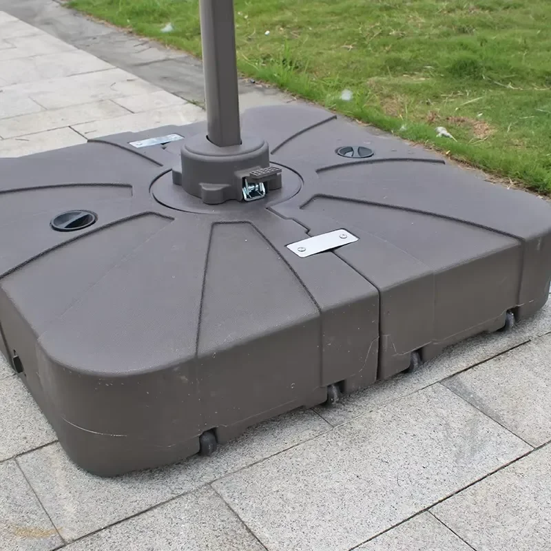 HDPE Umbrella Base with Wheels Outdoor Beach Parasol Stand Heavy Duty Patio Terrace Sunshade Support Parts Portable