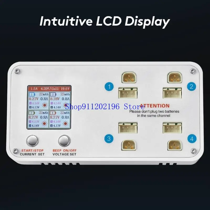 P82A 4 Port 2S Lipos Independent Channel XH2.54 BT3.0 Battery Support LCD Screen Display