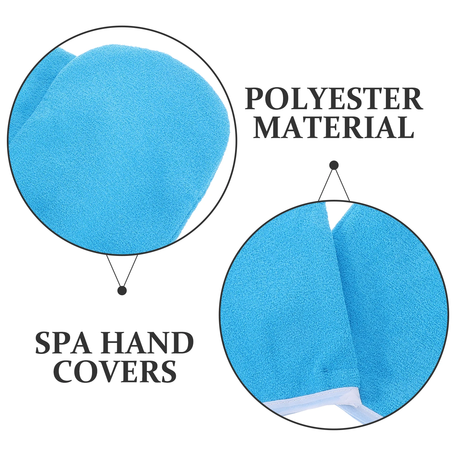 

Paraffin Wax Hand Mask Cloth Mitts Blue White Edge Thick Gloves Reusable Polyester Hand Bath Covers Wax Liners