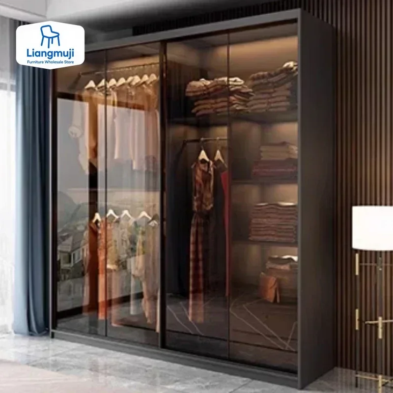 Armario Moderno Nórdico para Dormitorio con Estantes y Organizador de Ropa Interior, Armario Abierto, Ropero Armable de Ropa