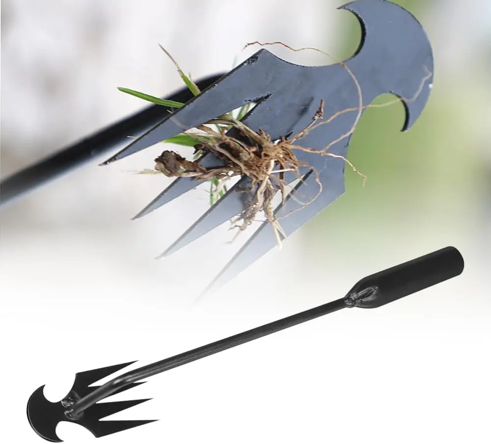 Weed Puller Tool Garden Weed Pulling Tool, 2024 New Weeding Artifact Uprooting Weeding Tool 4 Teeth Manganese Steel Hand Weeder 