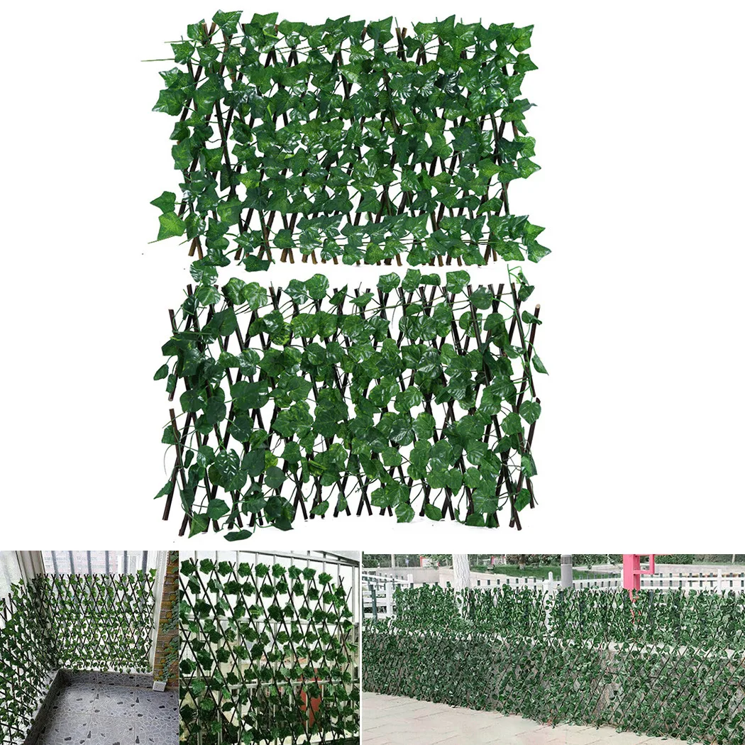 Garden Screening Expanding Trellis Fence Privacy Screen Artificial Ivy Leaves Fence Hedge Expanding Screen Wall Garden Decor