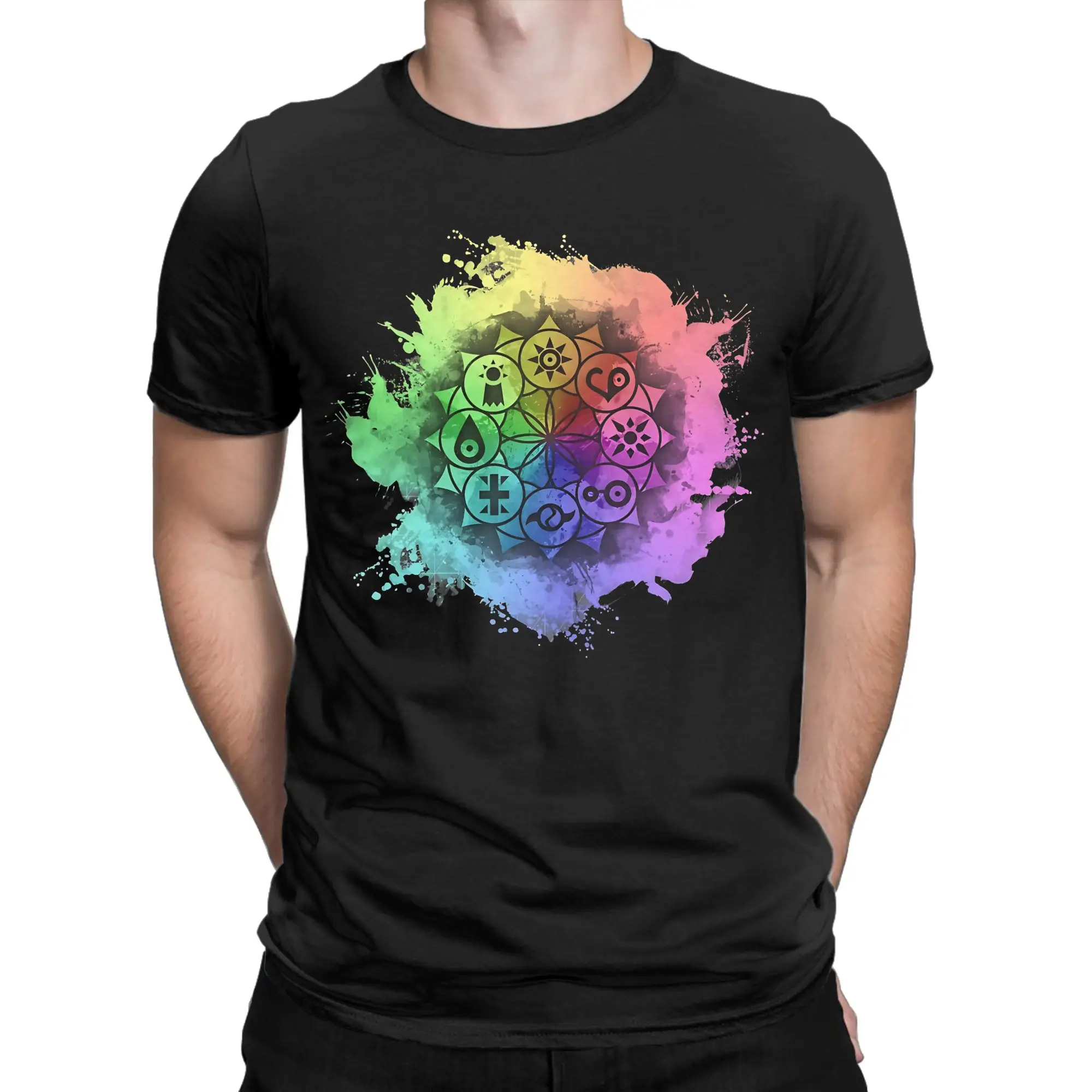 Mandala Paint Funny 100% Cotton T-Shirt D-Digimon Tops Tees For Men