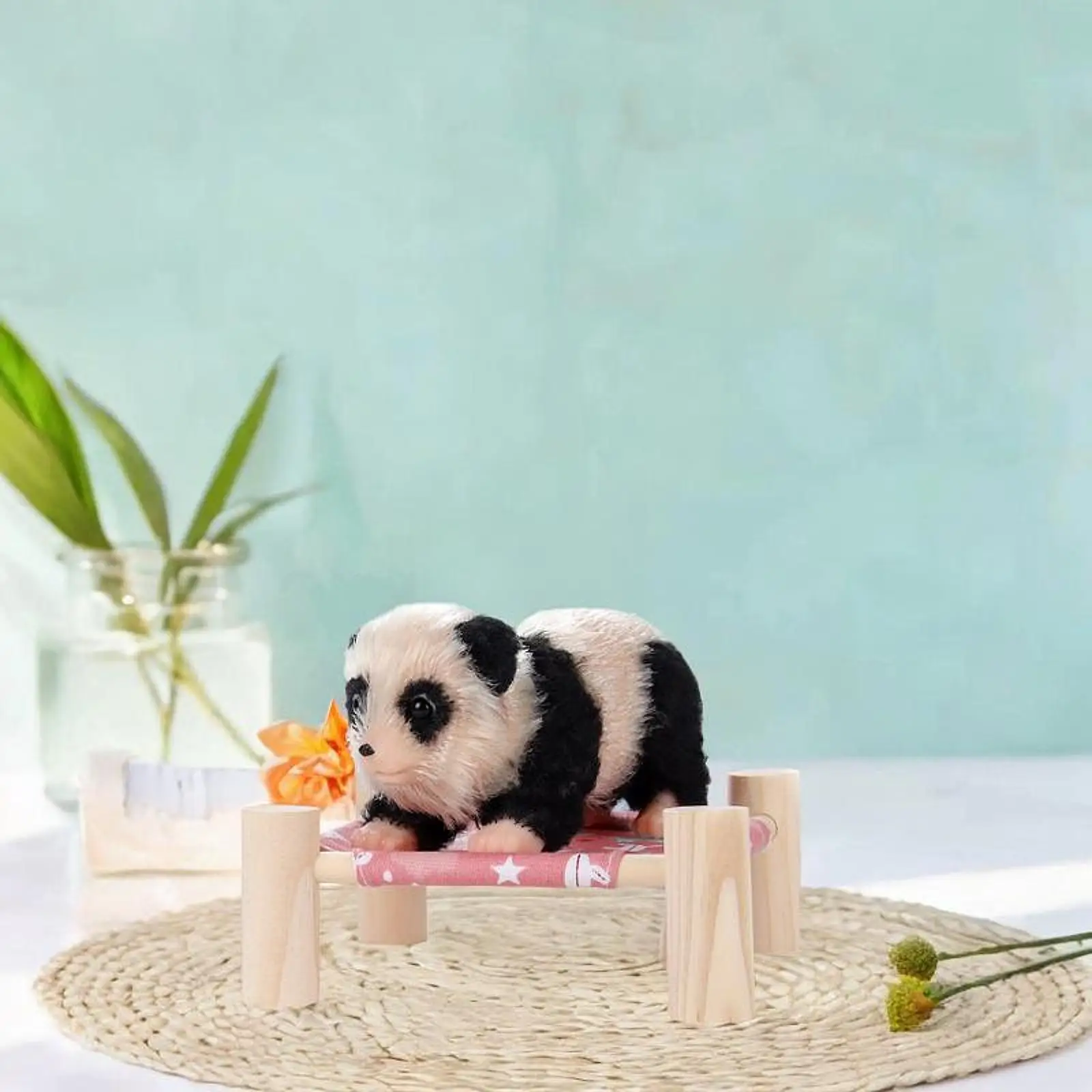 Panda Doll,Mini Silicone Panda,Realistic Cute Animal Doll Toy,Silicone Panda Doll for Party,Family,Activity Photography Props