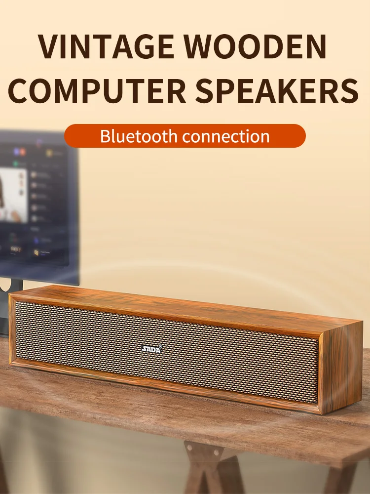 Speaker Wooden computer speaker desktop home laptop Bluetooth wireless desktop wired small subwoofer