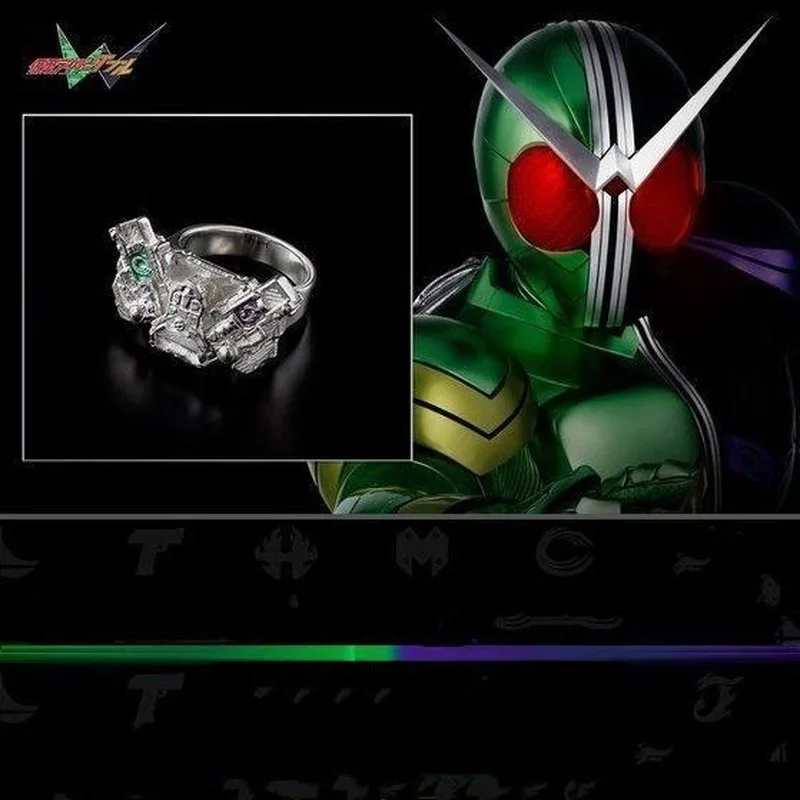 Kamen Rider двойное кольцо аниме маска Rider W кольца для женщин вечерние косплей унисекс креативные милые аксессуары дизайнерские модные украшения