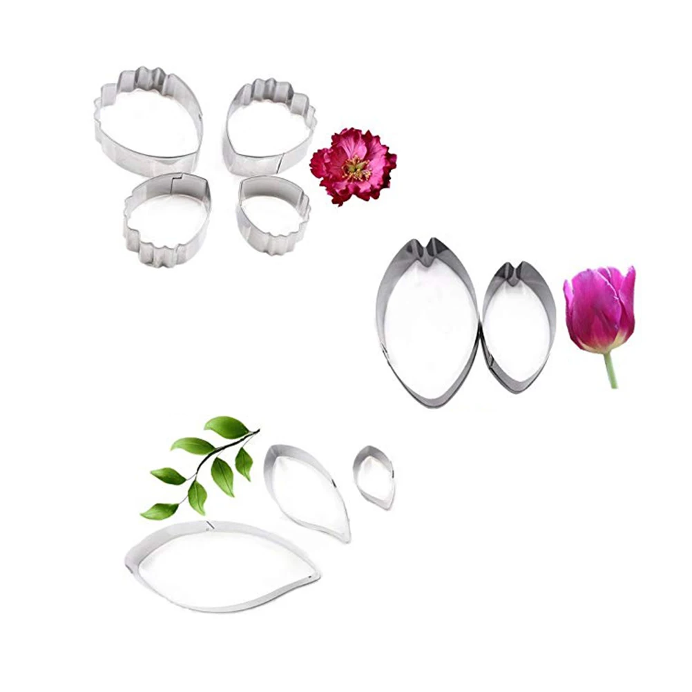 

26 Pcs Petal Cake Molds Stainless Steel Baking DIY Shapes Non Stick Easy Clean Cookie Chocolate Fondant Mold