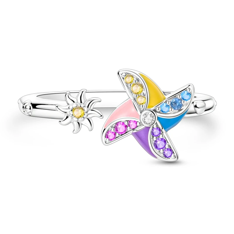 Verstellbare Ringe aus 925er-Sterlingsilber, Meerjungfrau, Flügel, Drache, Sonnenblume, Tulpe, offene Ringe für Frauen, weiblich, origineller Verlobungsschmuck – Detail 20
