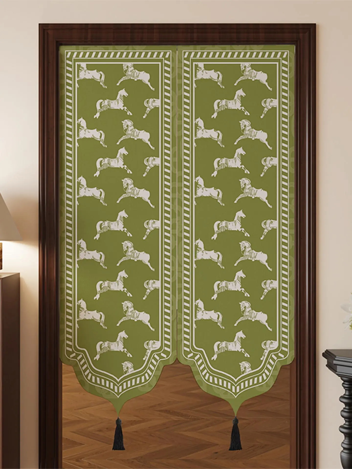 Elegant Vintage Style Privacy Curtain Partition Kitchen Corridor Bathroom Bedroom Decorative Fabric Door Curtain No Drilling ...