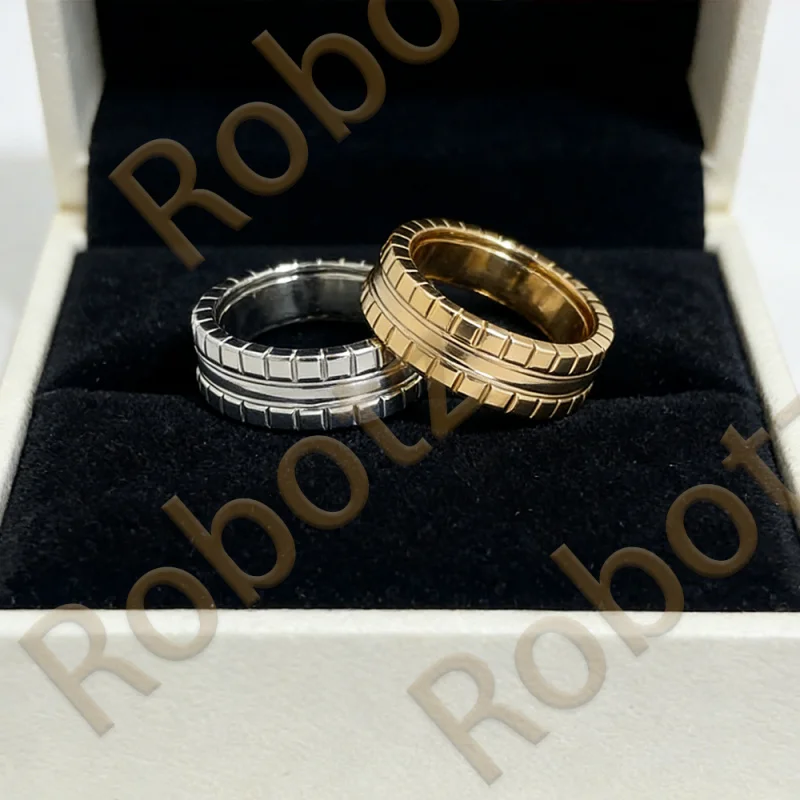 

Robotz 2026 Fashion Couple Rings Set Gold/Silver Color Trendy Matching Rings Anniversary Valentine's Day Jewelry Gift