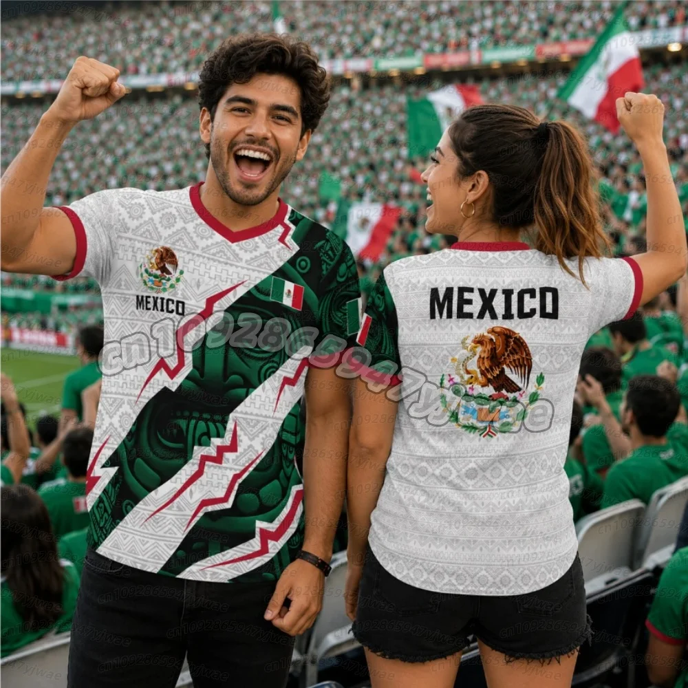 Mexico National Flag Print T Shirt women  Funny 3D Eagle Pattern Short Sleeve Tees Outdoor Football Sports Clothing Casual Tops view 5