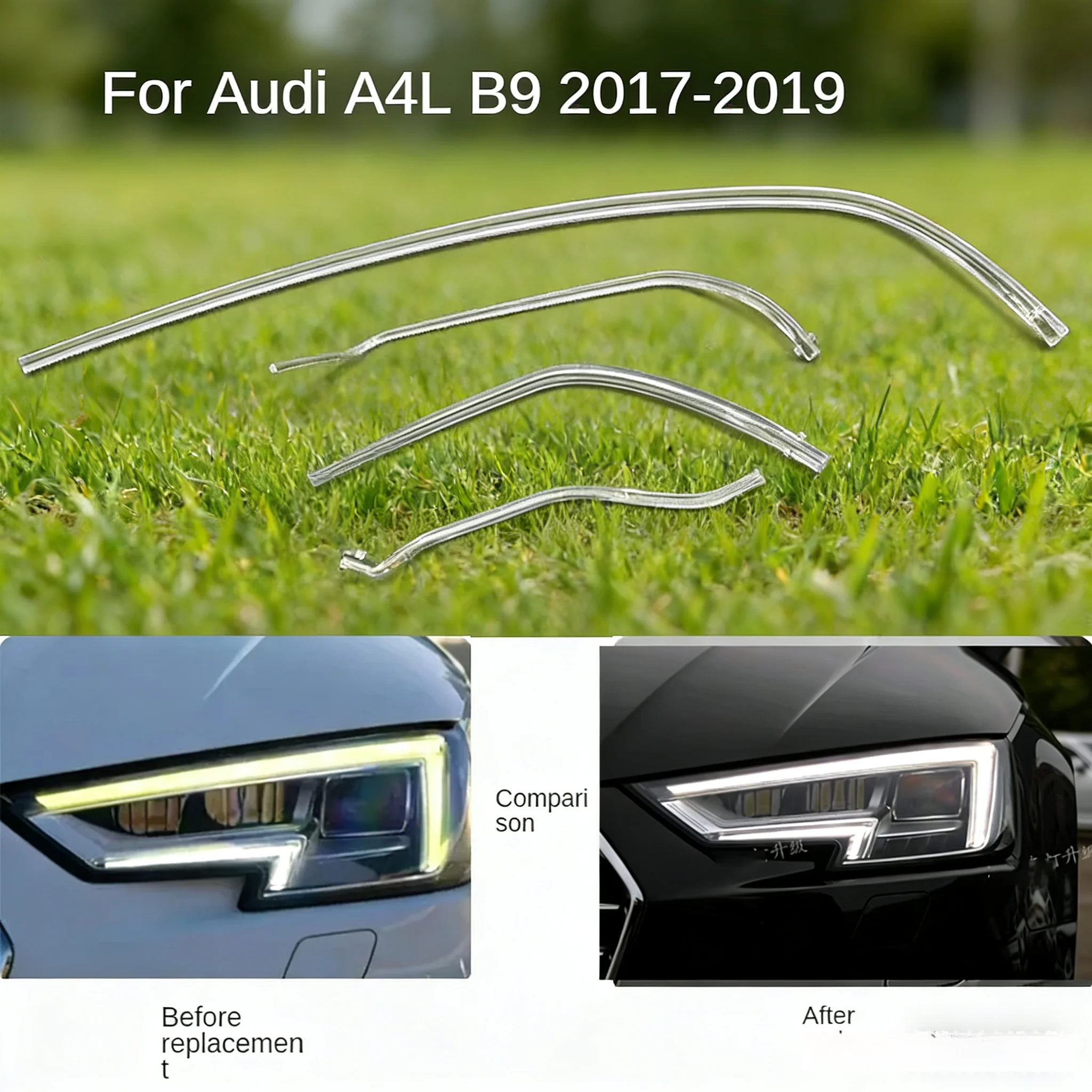

For AUDI A4l B9 2017-2019 LED DRL Light guide plate Light guide tube Headlight Daytime Running Light Guide Angel Eye