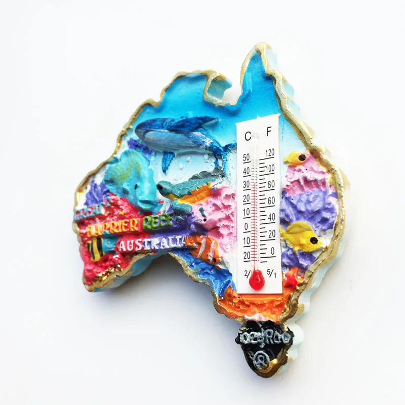 Australian Ocean Landmark Map Fridge Magnet Decoration Message Stickers Exquisite Crafts Tourism Souvenir