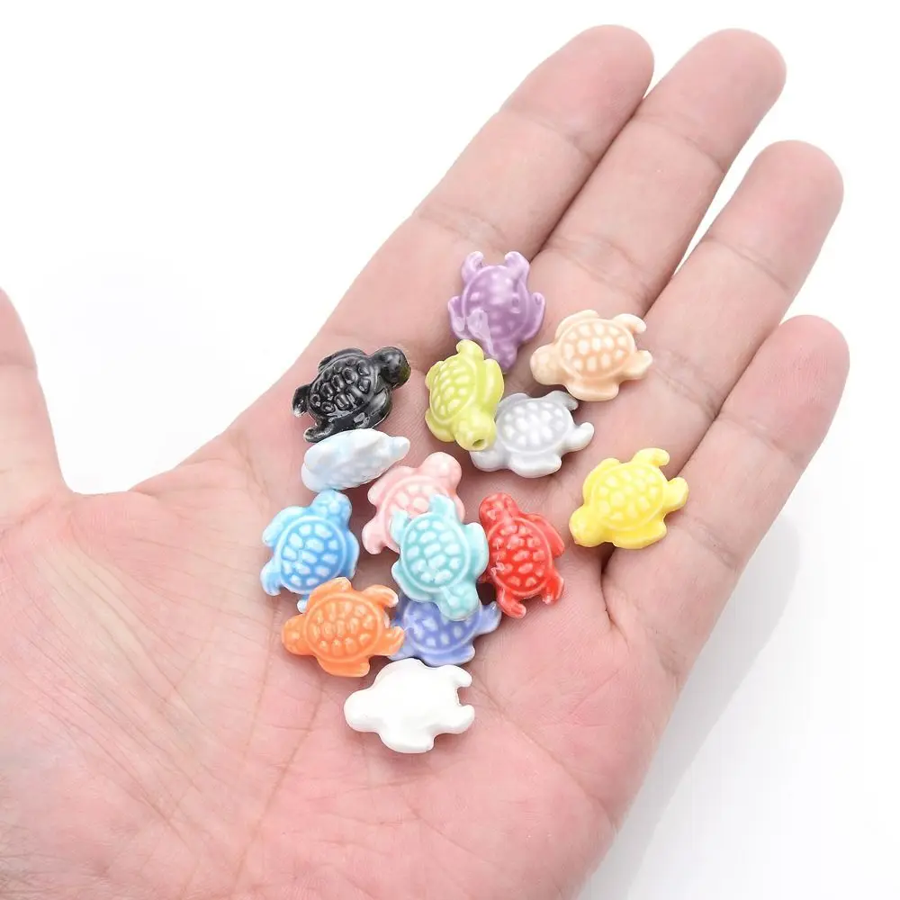 10pcs Handmade Craft Sea Turtle Bead Fresh Color Fashion Ceramic Spacer Loose Beads Bracelet Making Kit DIY Accessories