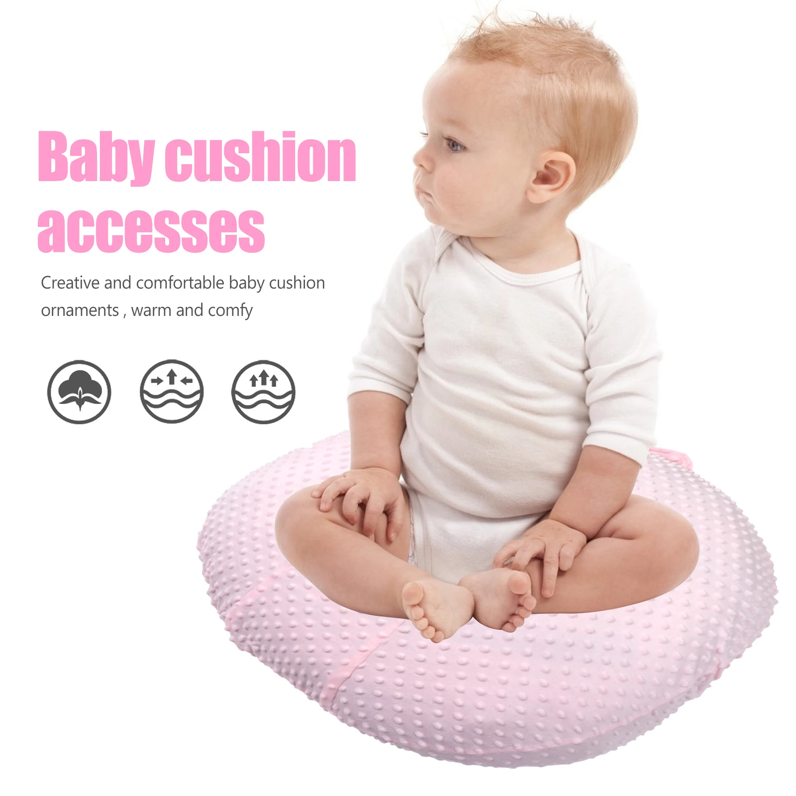 

Newborn Nest Cover Cotton Baby Pillow Cover Breathable Comfortable Replacement For Infant Sleep Cushion Home Car Decorative