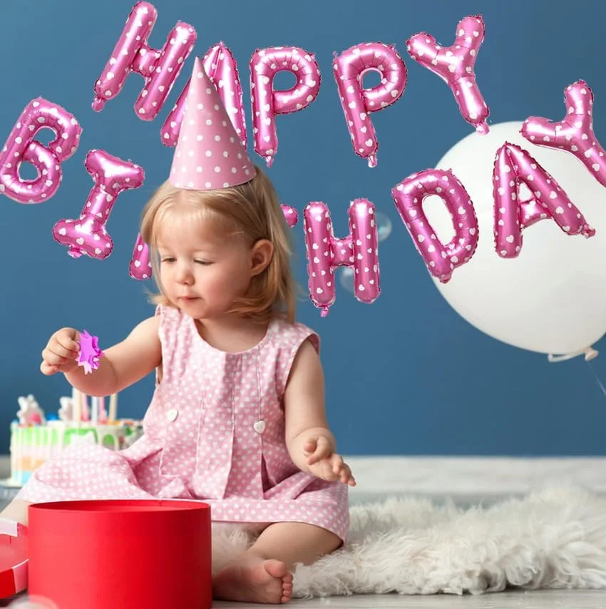 

Rose red Letter Foil Balloons Heart shape Mylar Helium Balloon Banner kit for Girls Women Happy Birthday Party Decor Supplies