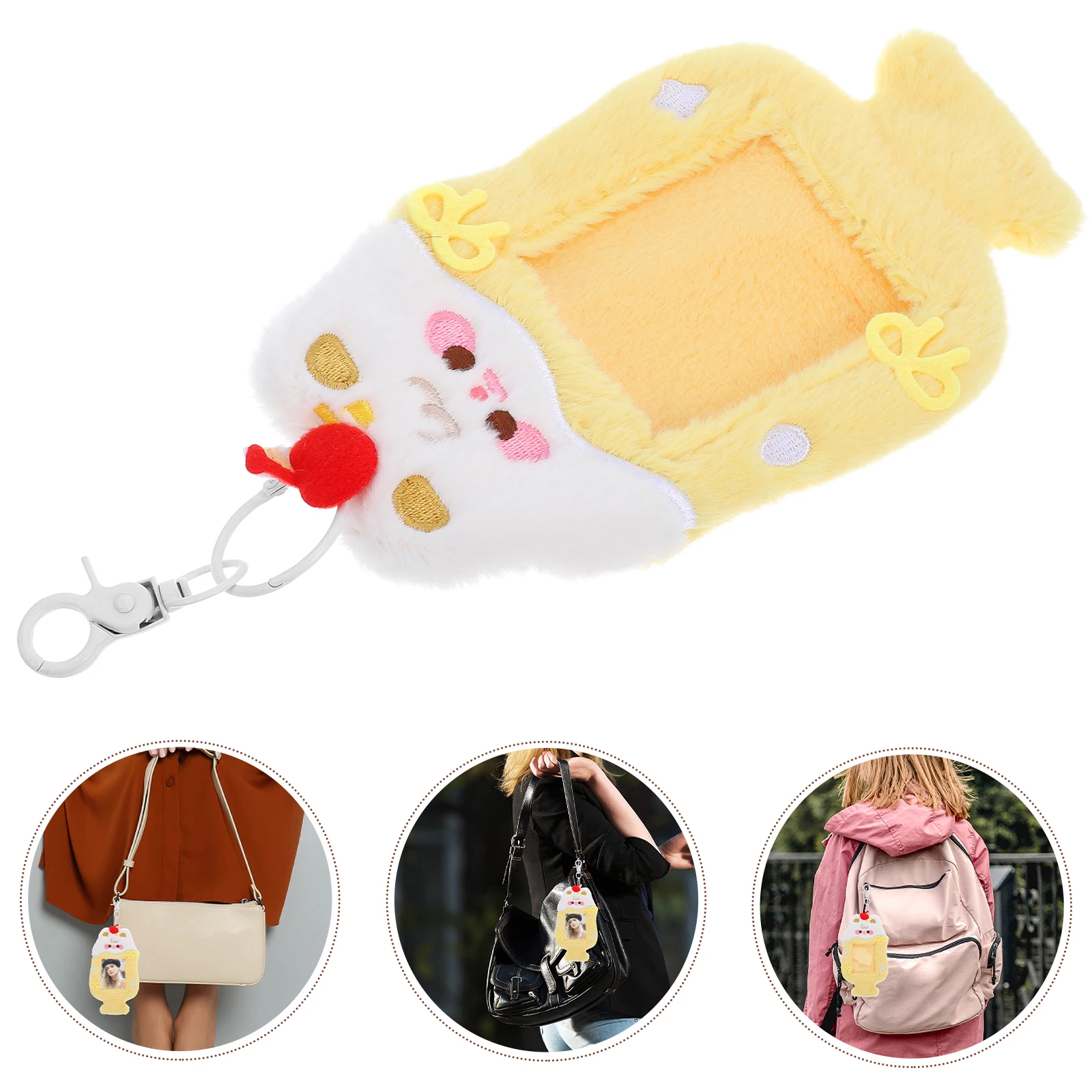 

Cartoon Keychain Cute Badge Holder Photocard Credit Case Holders Id Animal Sleeves