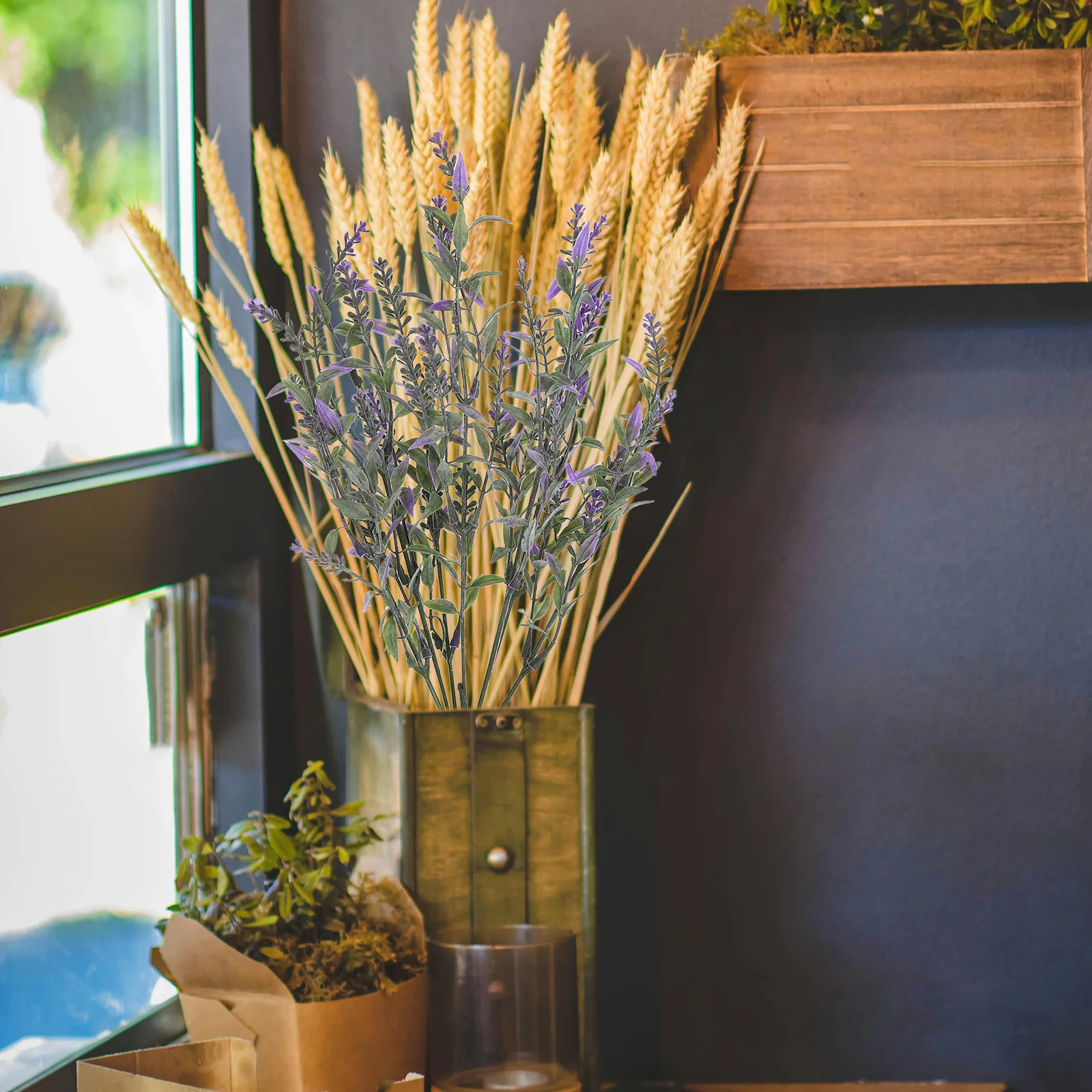 

Artificial Lavender Bouquets Lifelike Fake Purple Flowers For Home Decor Wedding Centerpiece Table Arrangement Faux Stems